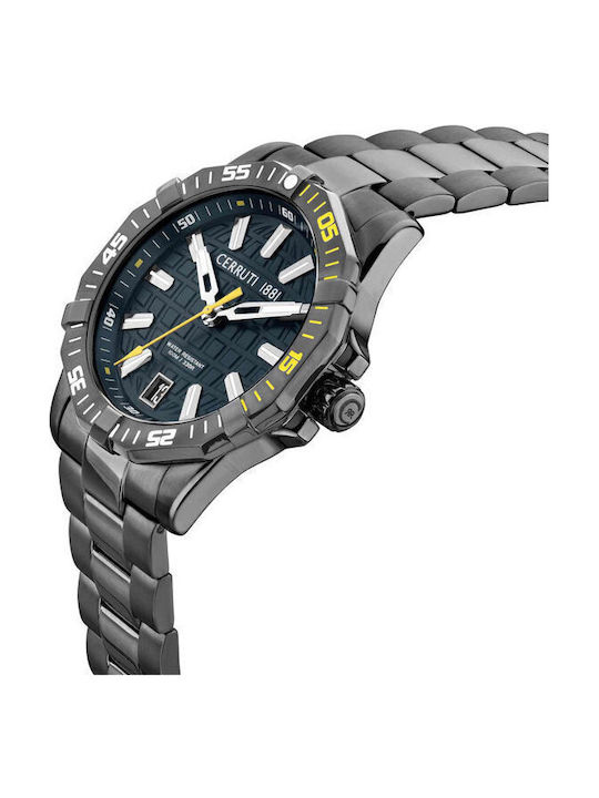 Cerruti Vallelaghi Ανδρικό Ρολόι 44mm Μπαταρίας με Γκρι Μεταλλικό Μπρασελέ