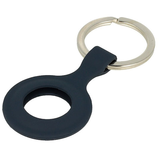 Soultronic Key Ring Schlüsselbund-Etui Silikon für AirTag in Schwarz Farbe