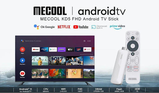 Mecool Smart TV Stick KD5 Full HD με Bluetooth / Wi-Fi / HDMI