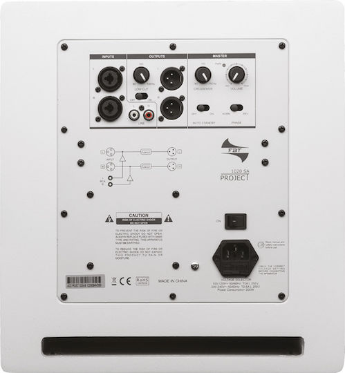 FBT PROJECT SUB 1020SA Αυτοενισχυόμενο Subwoofer με Ηχείο 10" 150W Λευκό
