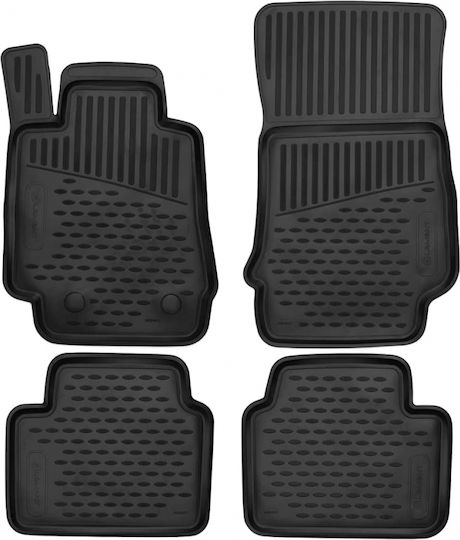 Novline Set of Front and Rear Mats 4pcs Tray Type for Alfa Romeo Giulia 2016 Black