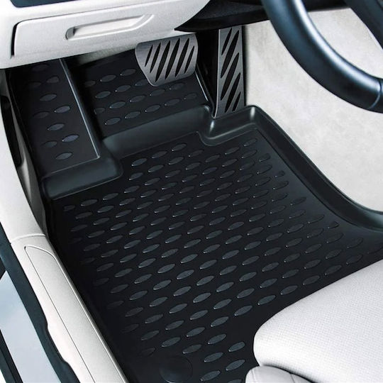 Novline Set of Front and Rear Mats 4pcs Tray Type for Ford Tourneo Courier 12/2014+ Black