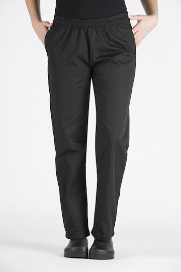 Kochhose N206 Schwarz mit Gummizug in der Taille