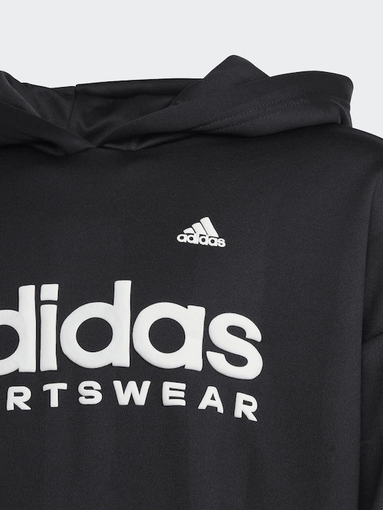 Kinder-Sweatshirt mit Kapuze und Taschen Schwarz U FT