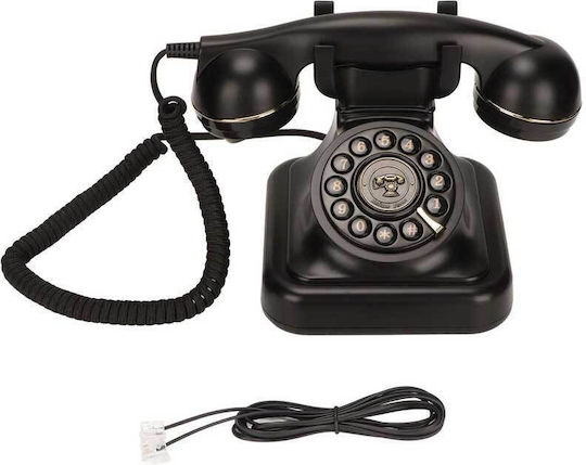 Retro Old Type Desktop Phone Corded Office Phone Black 2659100000