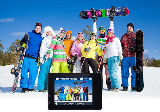 Clever Clever 30fps Action Camera 4K Ultra HD Υποβρύχια (με Θήκη) και Wi-Fi Μαύρη