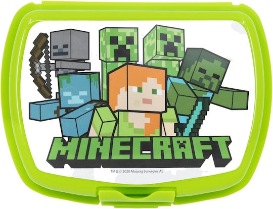 Stor Πλαστικό Παιδικό Δοχείο Φαγητού Minecraft Πράσινο