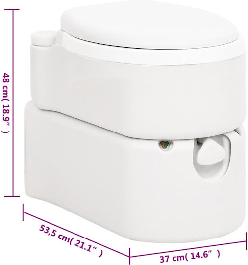 vidaXL Chemical Toilet Integrated from HDPE & PP 24lt