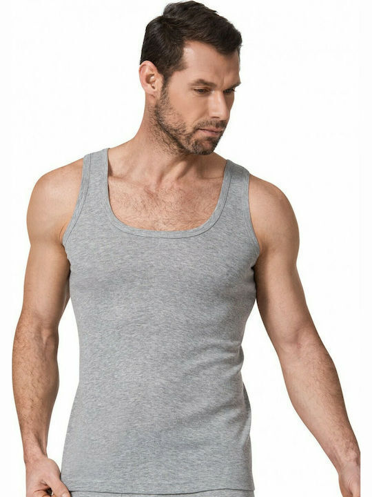 Giorgio 856 Men's Sleeveless Flannel in Grey Color