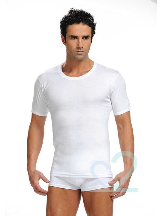 Short-sleeved shirt White Open neck GIORGIO 100% Cotton