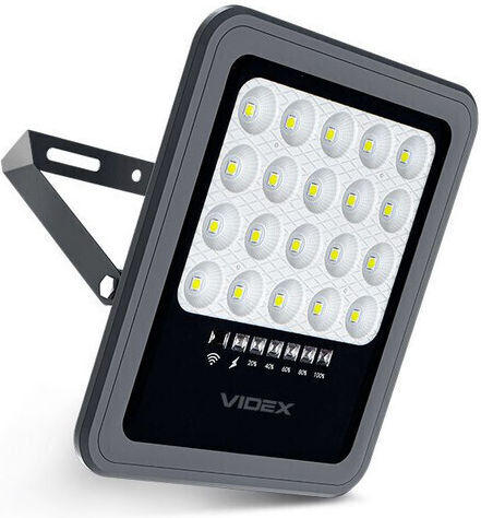 Videx Waterproof Solar LED Floodlight 20W Cold White 5000K IP65