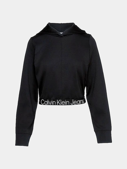 Calvin Klein Lungă Jachetă Hanorac pentru Femei Cu glugă Neagră