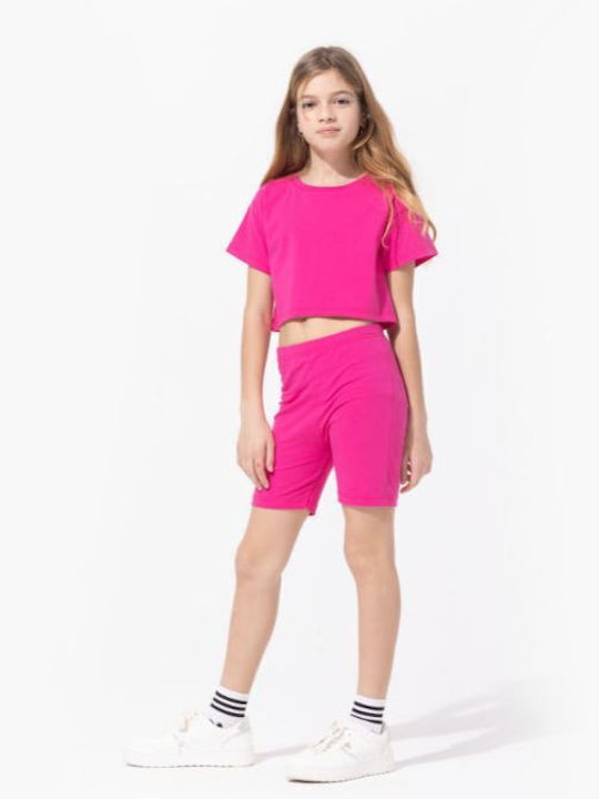 Fun Strike T-shirt CROP TOP fuchsia