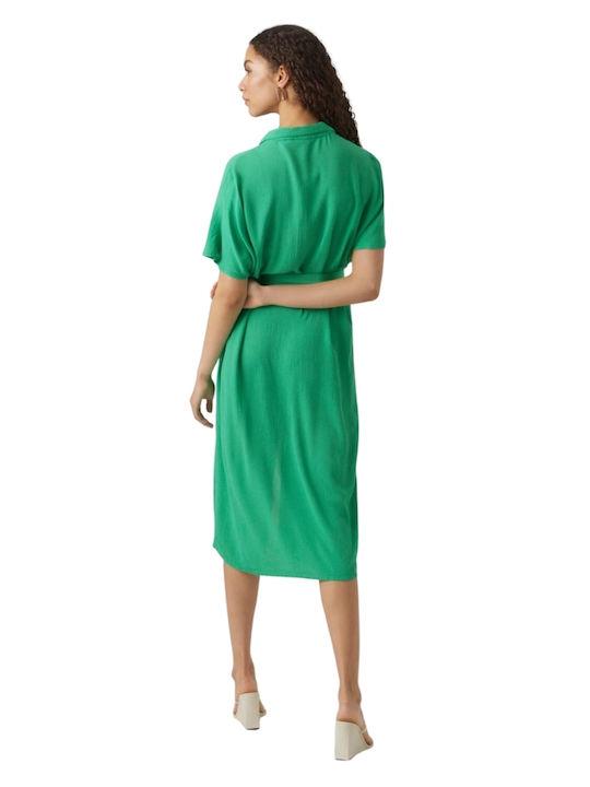 Vero Moda Sommer Midi Hemdkleid Kleid Bright Green