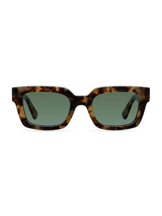 Meller Sunglasses with Brown Acetate Frame and Green Polarized Lenses Light Tigris Olive