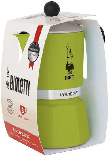 Bialetti Rainbow Μπρίκι Espresso 3cups Πράσινο