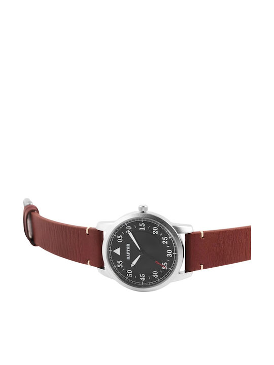 Raptor Men's Watch Battery with Brown Leather Strap