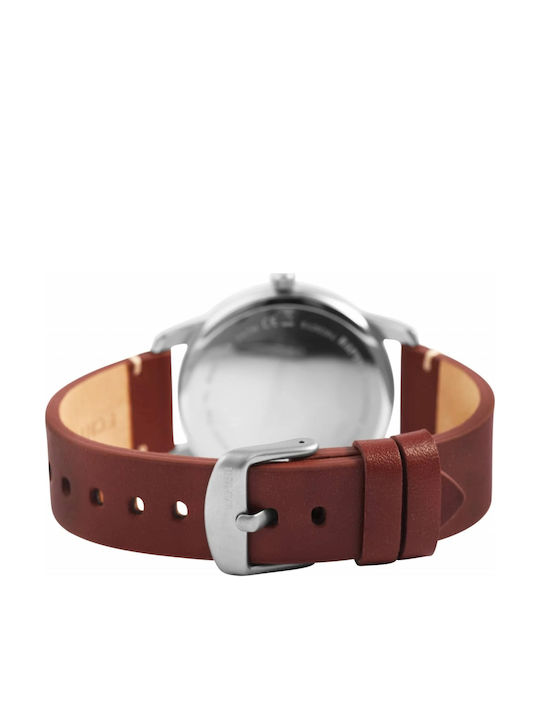 Raptor Men's Watch Battery with Brown Leather Strap