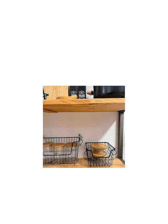 Decorative Basket Metallic with Handles Black 26x19x17cm