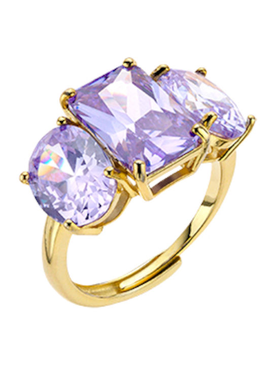 Breeze Women's Silver Gold Plated Ring Breeze Women's Silver Gold Plated Ring