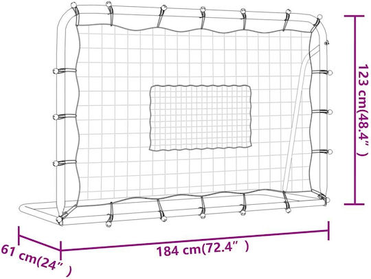 vidaXL Τέρμα Ποδοσφαίρου 184x61x123cm 1τμχ