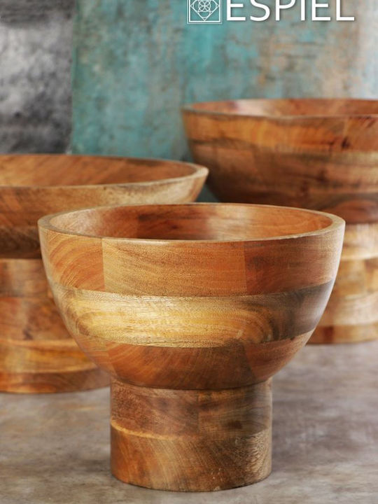 Espiel Mango Decorative Bowl Pedestal Brown 27.94x24.13cm