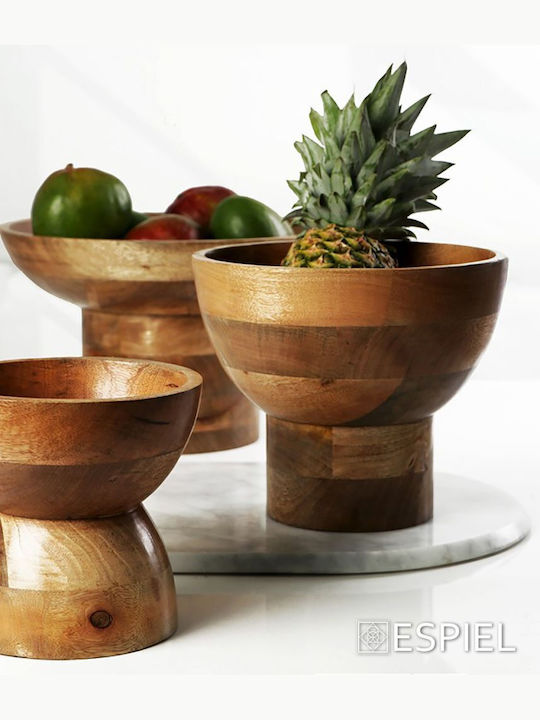 Espiel Mango Decorative Bowl Pedestal Brown 27.94x24.13cm