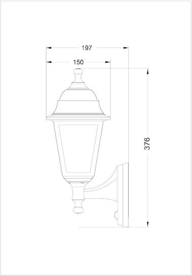 Avide Wall-Mounted Outdoor Lantern E27 IP44 60εκ.