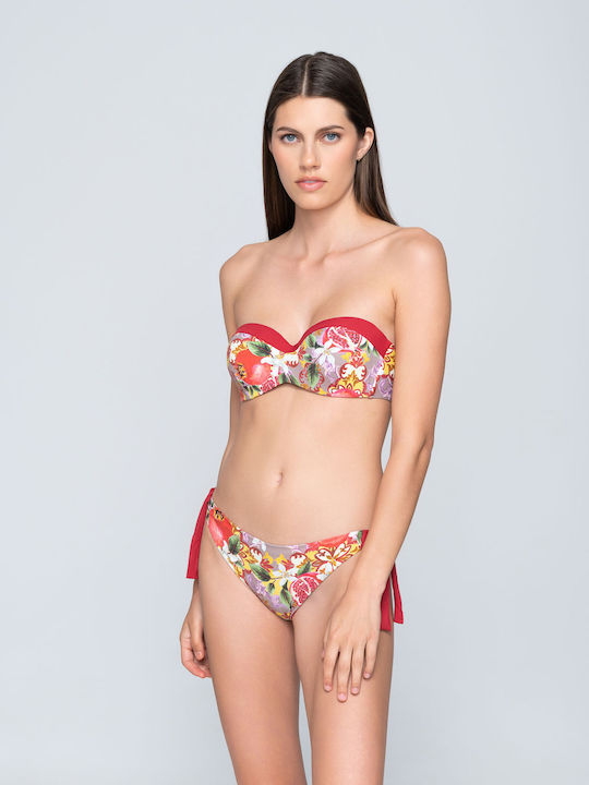 Luna Strapless Bikini with Detachable Straps Red