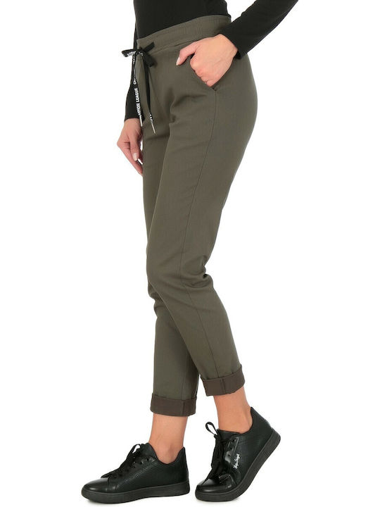 Women's Fabric Trousers Khaki