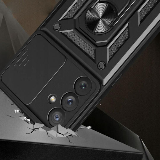 Techsuit Camshield Umschlag Rückseite Kunststoff / Silikon Schwarz (Galaxy A54)