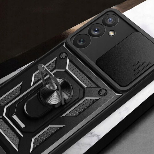 Techsuit Camshield Umschlag Rückseite Kunststoff / Silikon Schwarz (Galaxy A54)