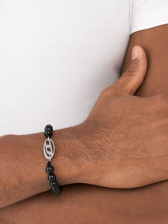 Diesel Men's Macrame Bracelet Made of Stainless Steel 20cm