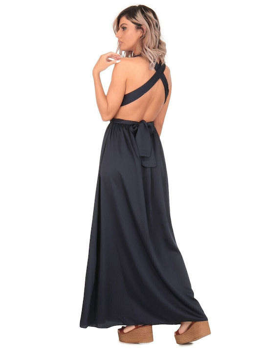 Sommer Maxi Damenkleid Marineblau
