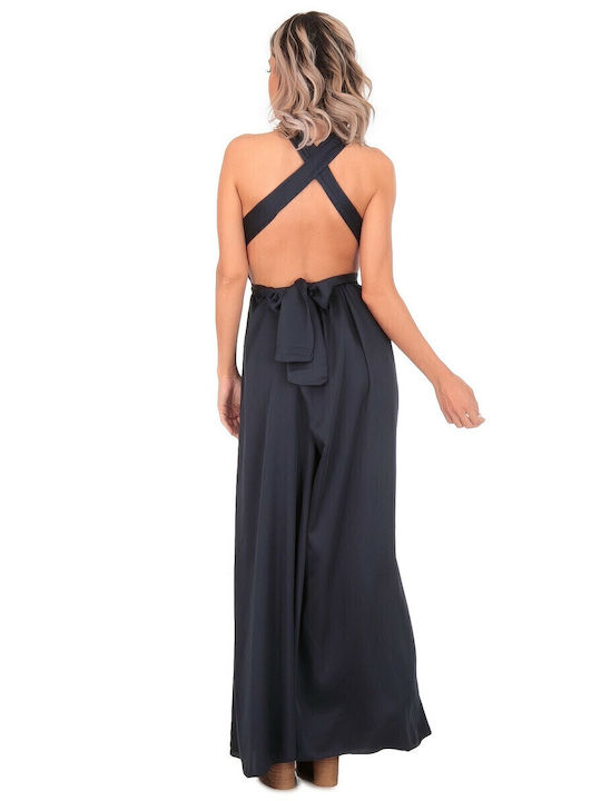 Sommer Maxi Damenkleid Marineblau