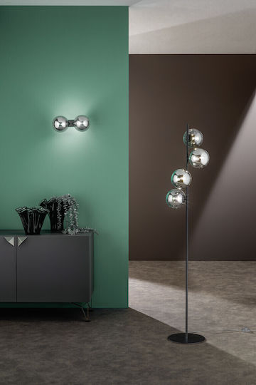 Fan Europe Stehleuchte H160xB34.5cm. mit Fassung für Lampe G9 Schwarz