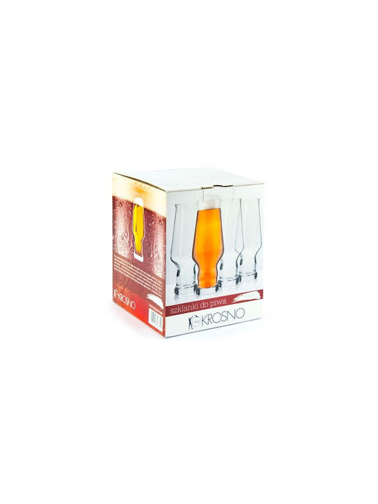 Krosno Set of Glasses Beer, μπίρας made of Glass 400ml 4pcs