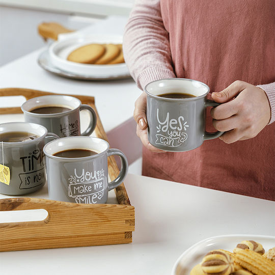 Nava Yes You Can Mug from Porcelain Gray 380ml