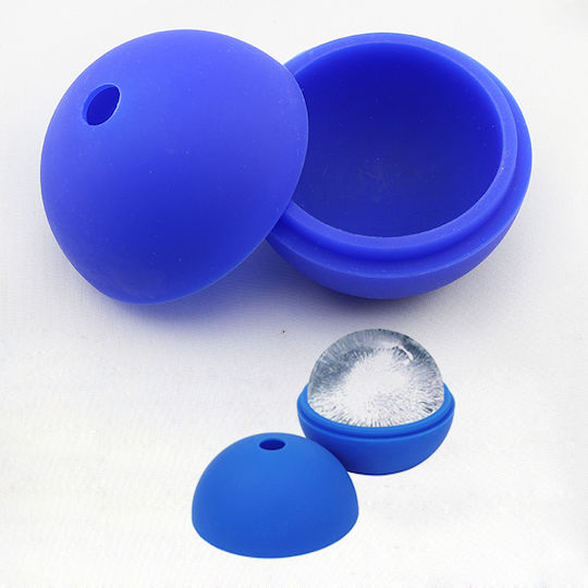 Ready Ice Cube Mold Round Silicone 1 Slot Blue ICB-R75