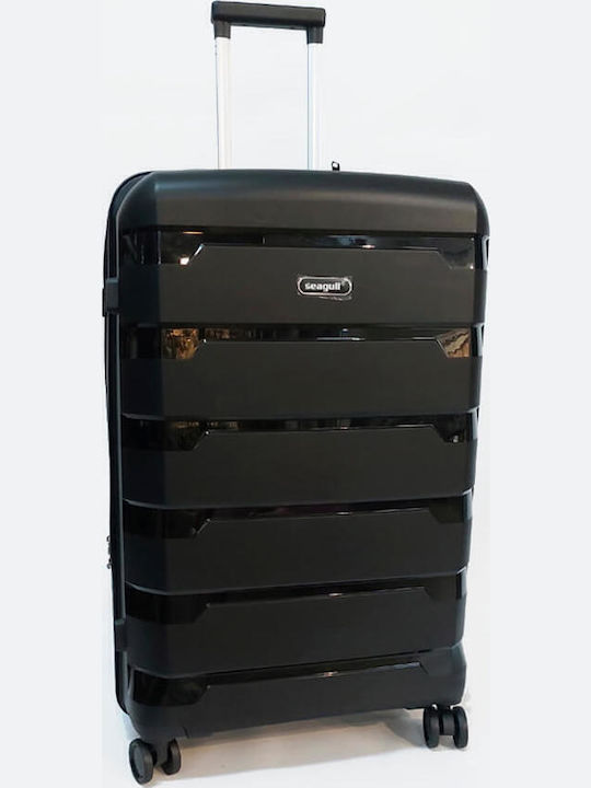 Diplomat Large The Seagull Collection Large Hard Black Suitcase With 4 Wheels Height 74cm