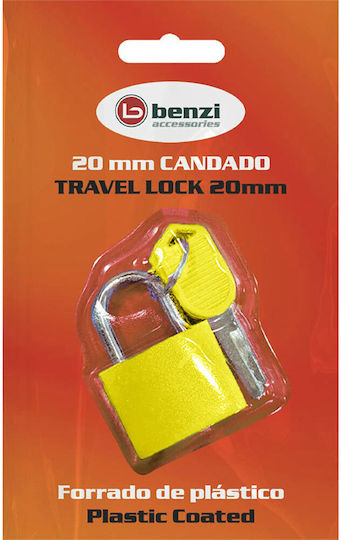 Benzi Padlock Brass with Key 20mm Yellow 1pcs