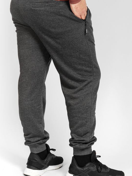 Double Men's Sweatpants with Rubber Dark Grey