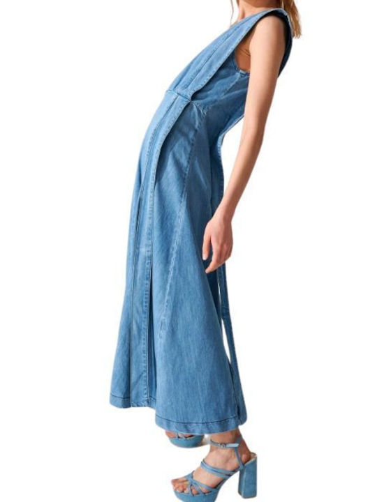 Ale - The Non Usual Casual Midi Kleid Jeans Blau