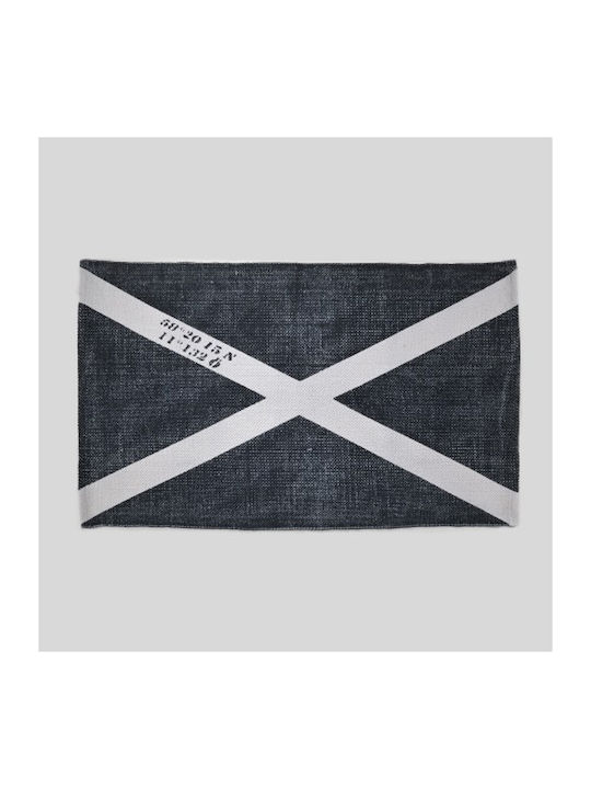Down Town Home Πατάκι Μπάνιου Βαμβακερό Ιndigo Flag 60-0077 Γκρι 55x90εκ.