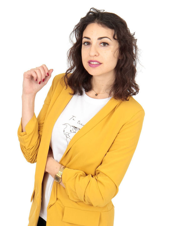 Silia D Blazer pentru femei Sacou Galben