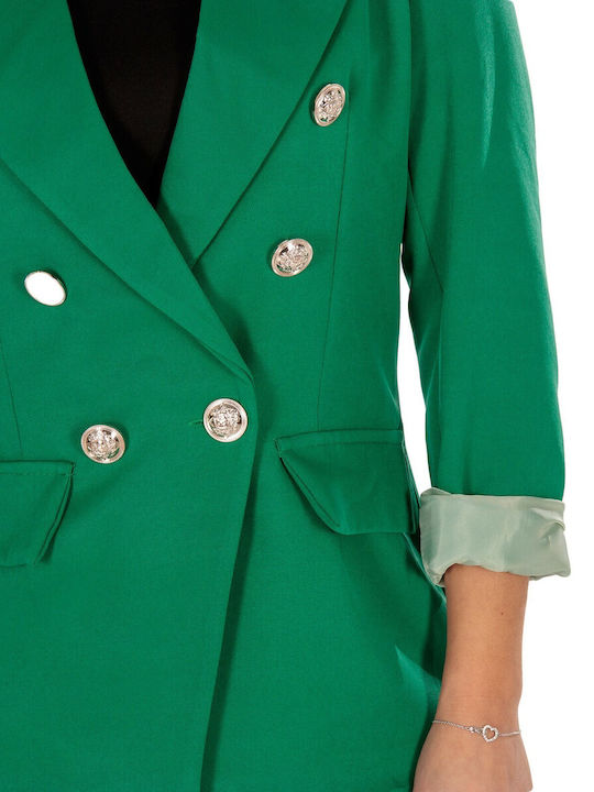 Silia D Women's Double Breasted Blazer Green