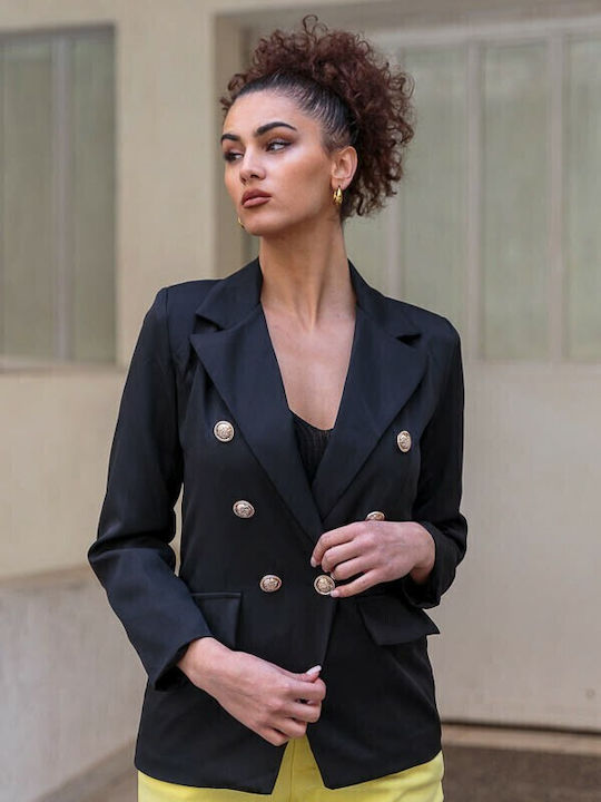 Silia D Women's Waisted Blazer Black