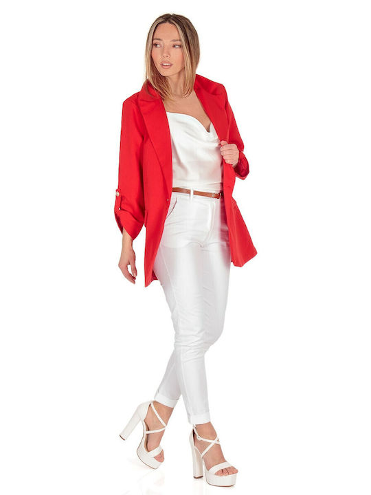 Silia D Long Women's Blazer Red