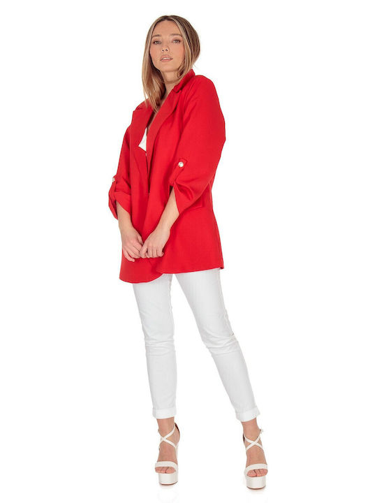 Silia D Long Women's Blazer Red