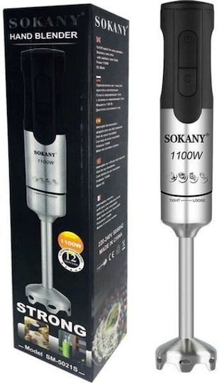 Sokany SM-5021S Ραβδομπλέντερ με Ανοξείδωτη Ράβδο 1100W Μαύρο